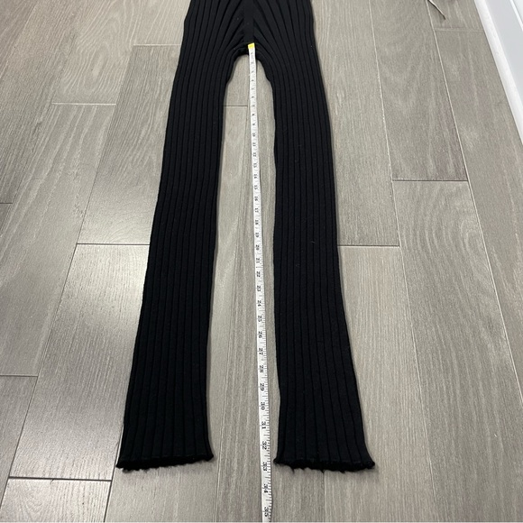 BASERANGE Black Adler Lounge Pants Ribbed Merino Wool Knit High Waisted Rise L - Picture 15 of 15